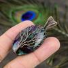 Natural Multi Labradorite Gemstone Copper Wire Wrap Gift Pendant 2.40" F5N81