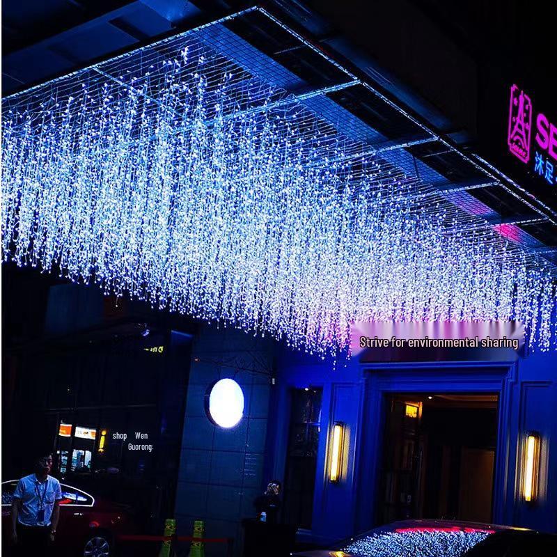 

Солнечные светодиодные гирлянды-сосульки для украшения свадеб на открытом воздухе 220V 10*0.3m 120 Lights Flat Connect