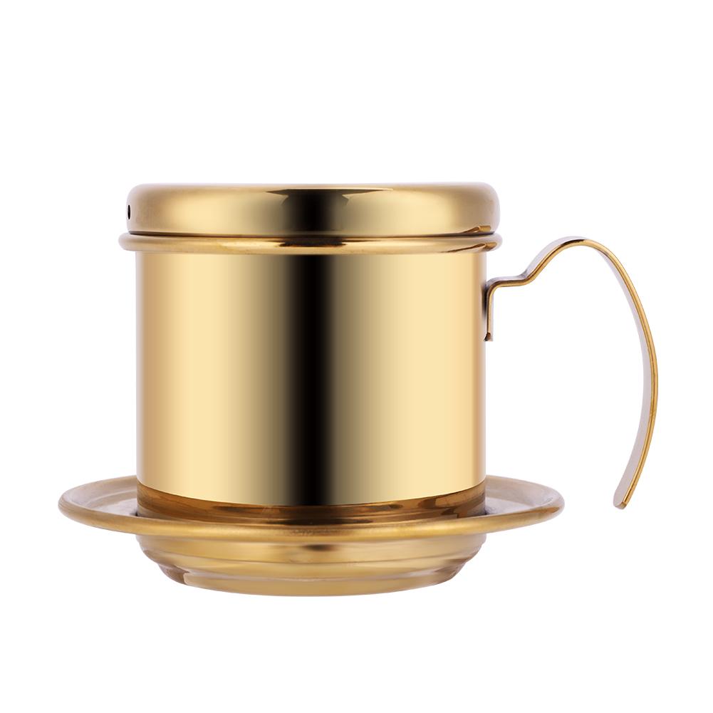 Mfyspace Golden Stainless Steel Cup Vietnamese Coffee Drip Filter Maker Infuser Home