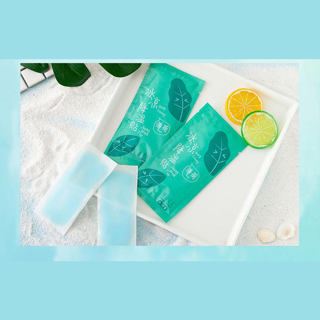 20 Sheets Cooling Patches Rapid Cooling Portable Cooling Soft Gel Sheets for Fever Summer Travel
