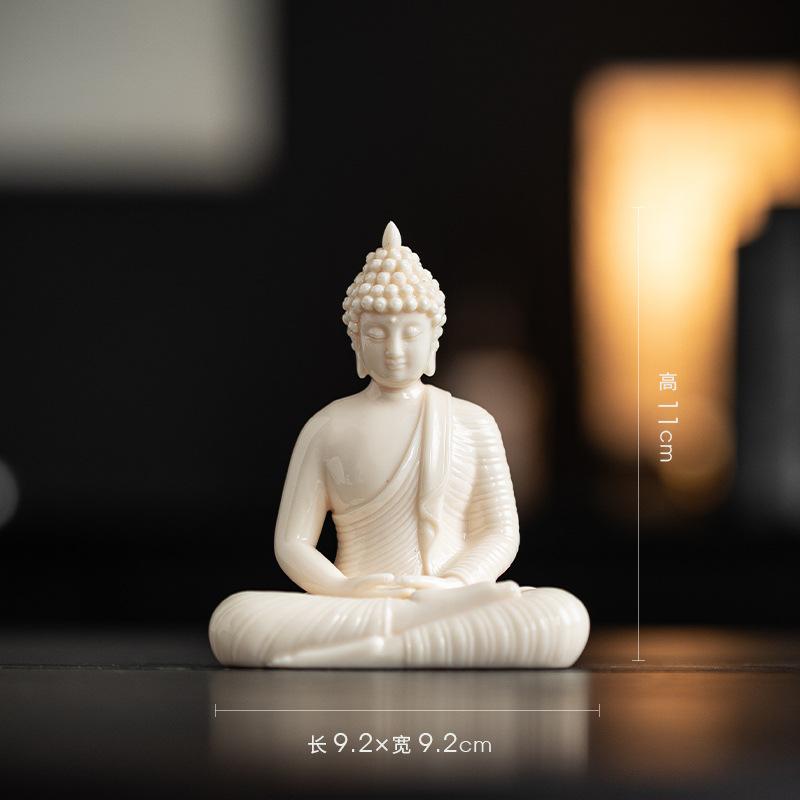 Sakyamuni Buddha Statue Figure, Tathagata Buddha Figure, Ceramic Lamp, Circle for Living Room, Incense Porch, Home Decor