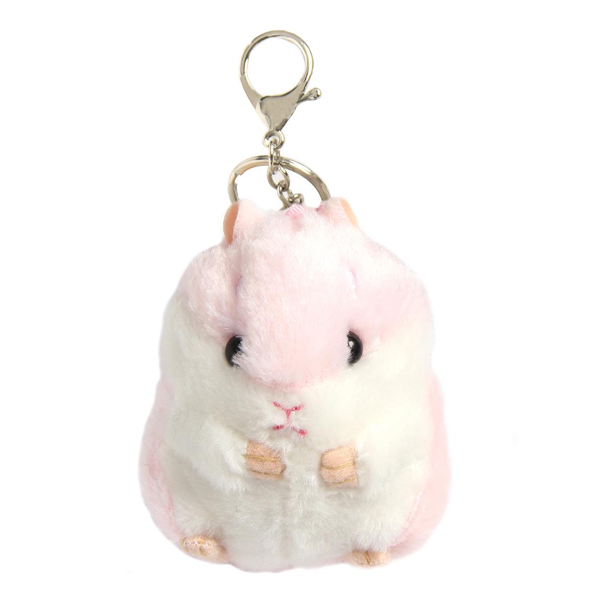 

Adorable Plush Hamster Keychain Pendant - Cartoon Doll Accessory светло-розовый
