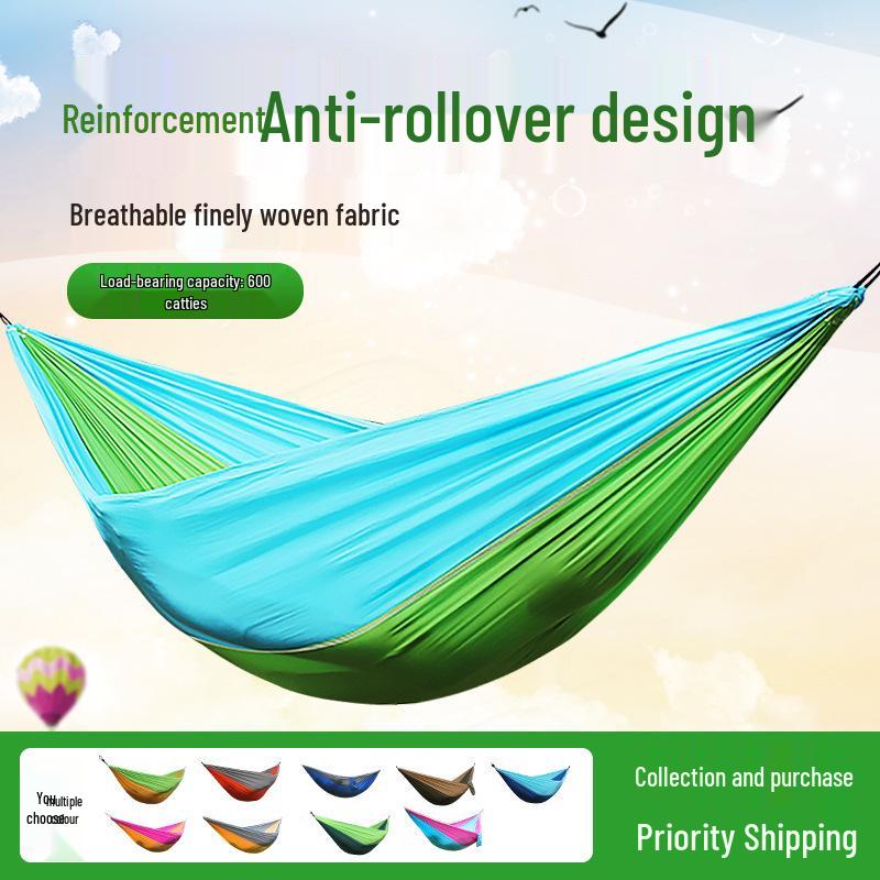 Outdoor Lightweight Parachute Fabric Double Hammock for Travel and Leisure