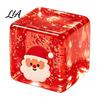 Holiday Desk Toy Christmas Clear Cube Squeeze Toy, Santa Claus Tree Snowman Pattern Stress Cube, Slow Rising Sensory for Party Favors Quiet Relief