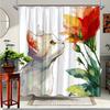 1pc Cat & Flower Art Shower Curtain - Vibrant Geometric Animal & Floral Design, Durable Polyester Fabric, 70.8x70.8 Inch