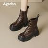 Augustine Martin boots new autumn British style platform casual short boots Maillard medium boots