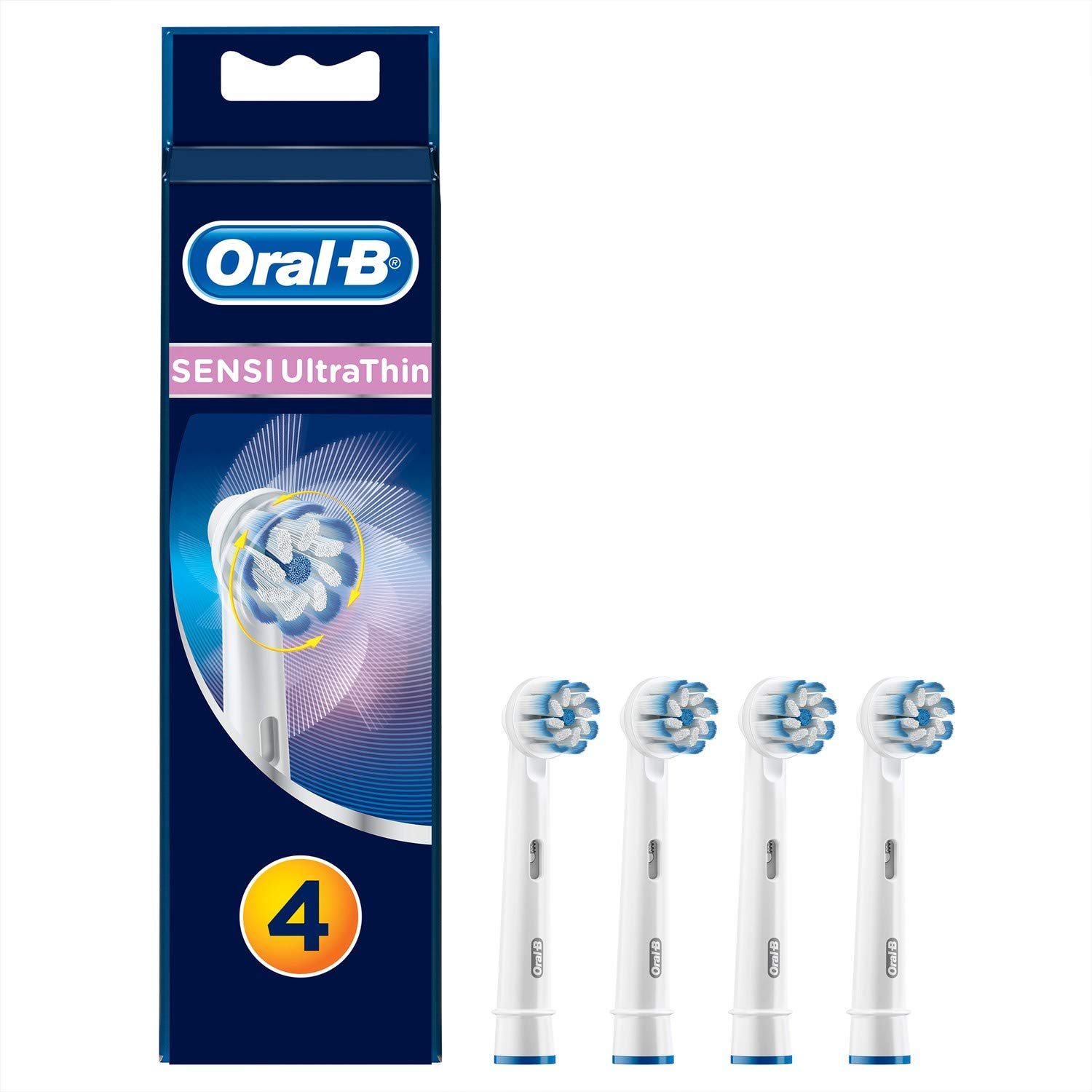 Procter & Gamble Braun Oral-B SENSI Сменные насадки UltraThin, Мягкие Ультратонкие щетинки, 4 насадки (EB60-4-EL) [Параллельный импорт]