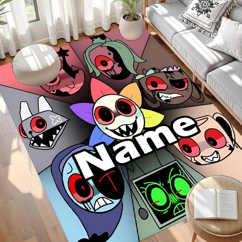 Custom Name Personalized Dandy's World Print Carpet, Versatile Home Decor Rug, for Playroom, Apartment, Balcony, Entryway, Hallway Gift