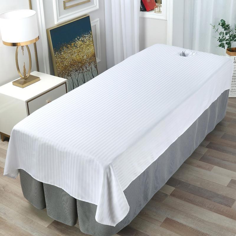 Reusable Beauty Massage Table Cover Spa Bed Salon Couch Sheet with Face Hole Polyester Cotton Anti-Wrinkle Sheet Wholesale