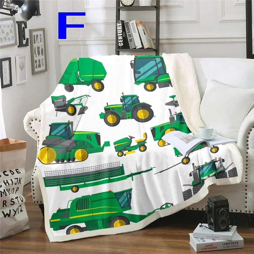 Excavators Flannel Blanket Equipment Trucks Blanket Construction Tractor Throw Blanket