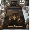 Rammstein Crystal Velvet Rug, Custom Name Text Personalized Non‑Slip Floor Mat for Home Decor Gift