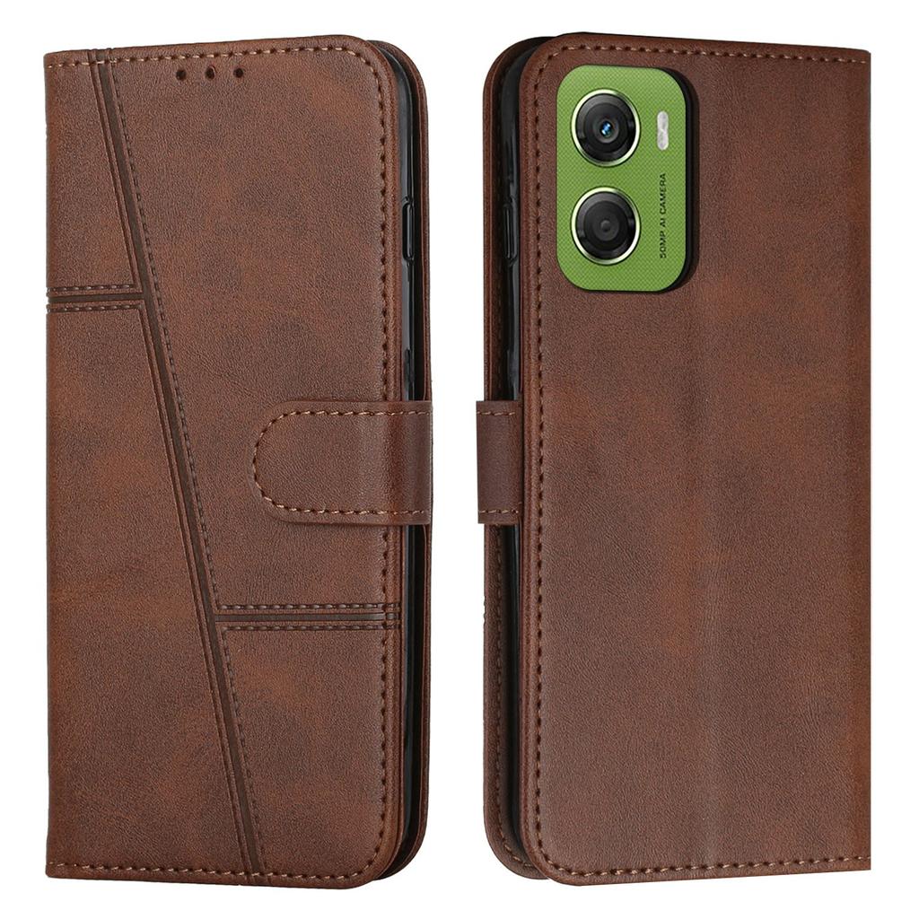 For Motorola Moto G06 4G/G06 Power 4G Leather Phone Case Foldable Stand Wallet Flip Cover with Strap