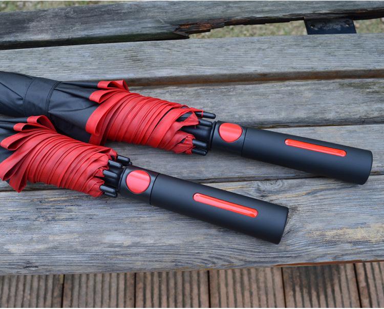 Men's Large Black Golf Umbrella with Long Handle – Customizable High-End Business Gift