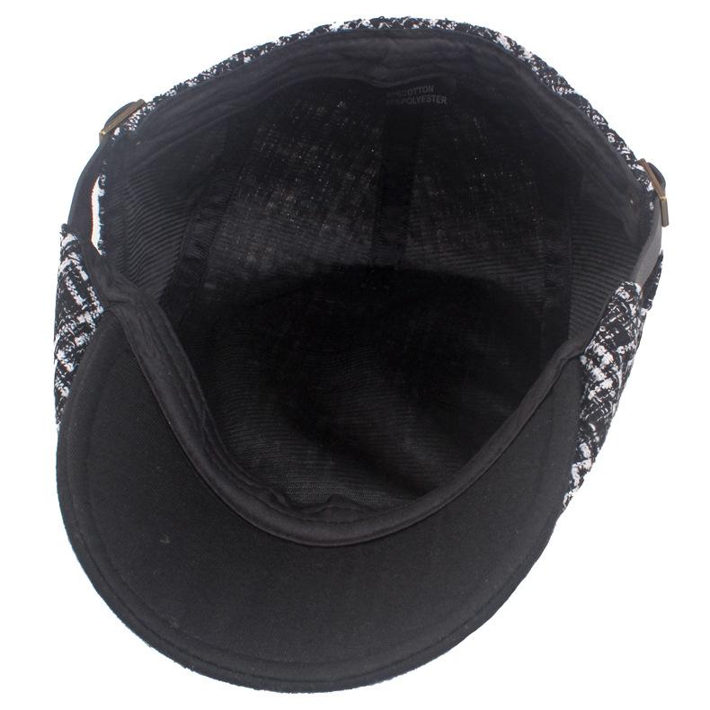 Frauen Hut Herbst Winter Warme Gestrickte Wolle Baskenmütze Vorwärts Kappe männer Plaid Kappe Newsboy Hut