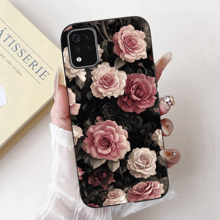Beautiful Floral Painting Phone Case For LG K42 K52 K62 2020 Black Silicone Soft Cover For LG K62+ K52 (Brazil) Cases Bumpers