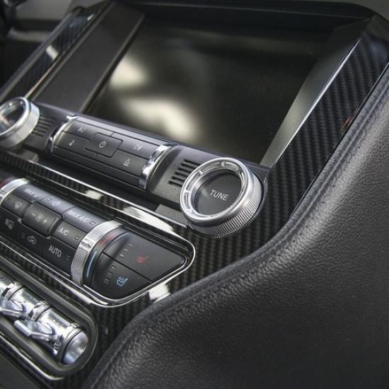 Inner Central Control Panel Decor Cover Trim Carbon Fiber For Ford Mustang 2015+