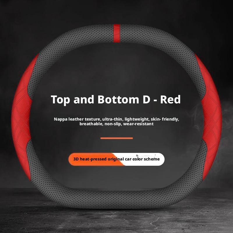 All‑Season Double‑D Steering Wheel Cover 37‑38cm For Xpeng P7i G6 G9 P7 Overseas Anti‑Slip Auto Styling Interior Parts
