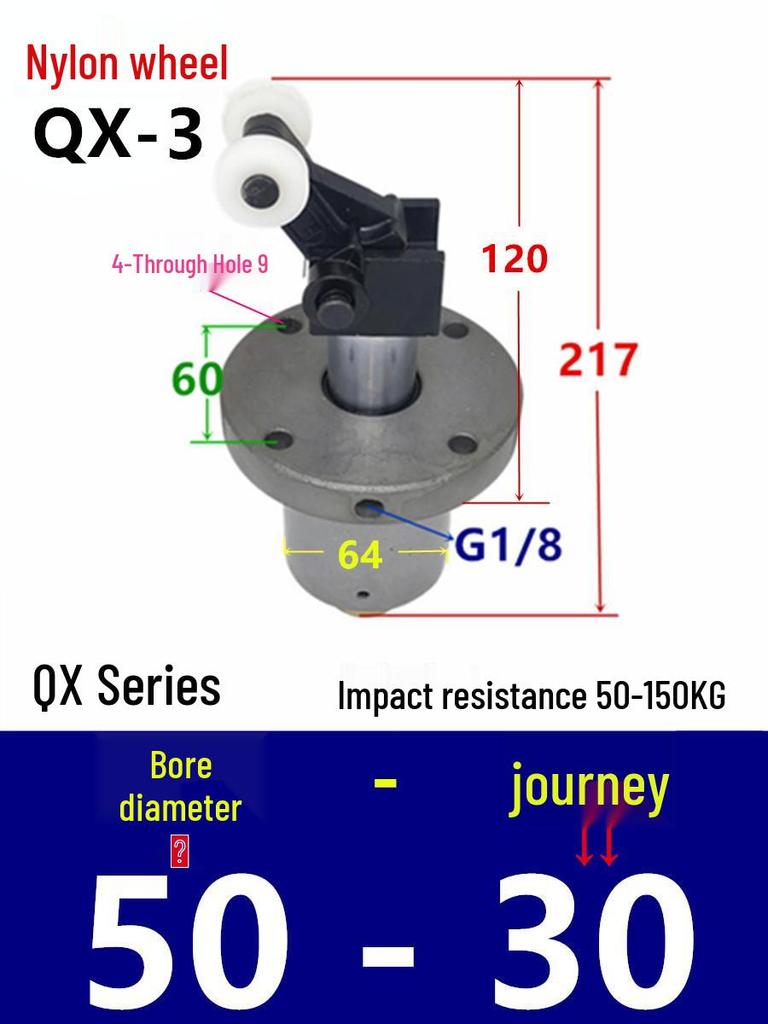 Hydraulic/Pneumatic Blocking Cylinder QX-2/3 with 30 Stroke Fixture Plate Blocker