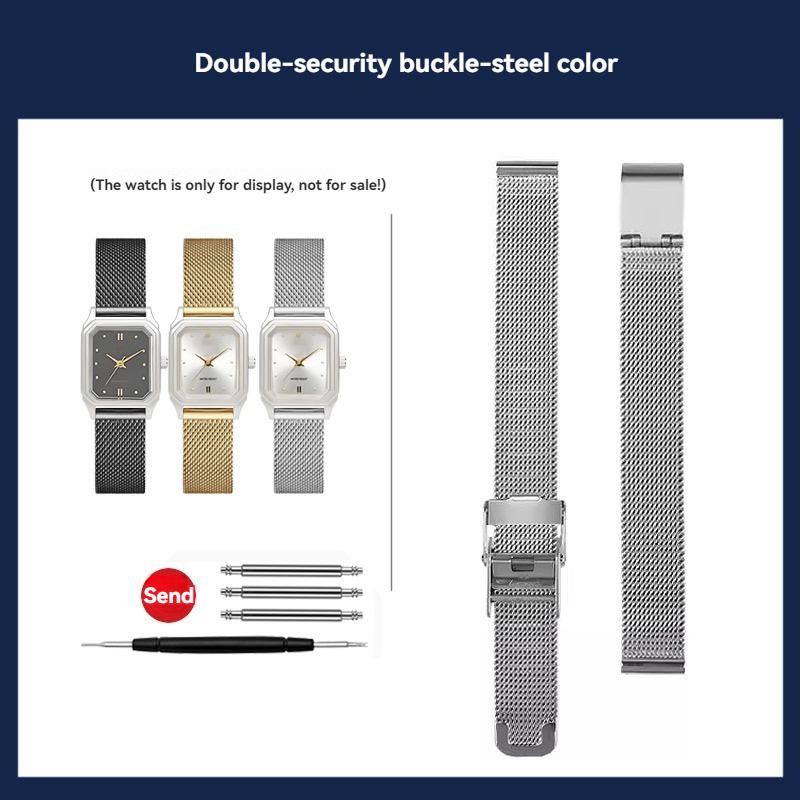 

12mm 14mm Milan braided wristband For Casio sheen SHE-4539/4540 Stainless steel strap LQ-400D Women s bracelet Watch band 12mm серебряный