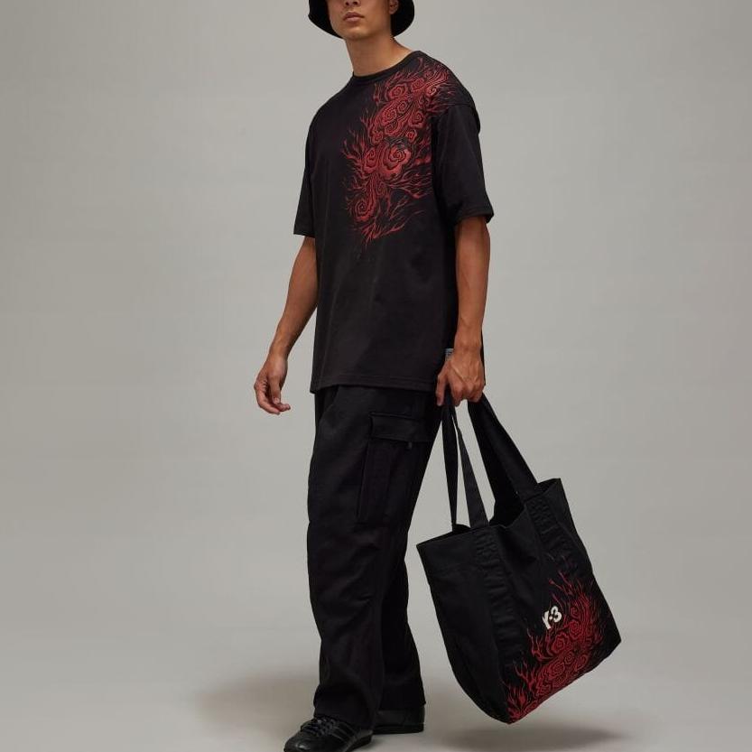 Y-3 X JFA Collaboration SS24 Comfortable Fashion Round Neck Short Sleeve T-Shirt Unisex T-Shirt Black IW7382