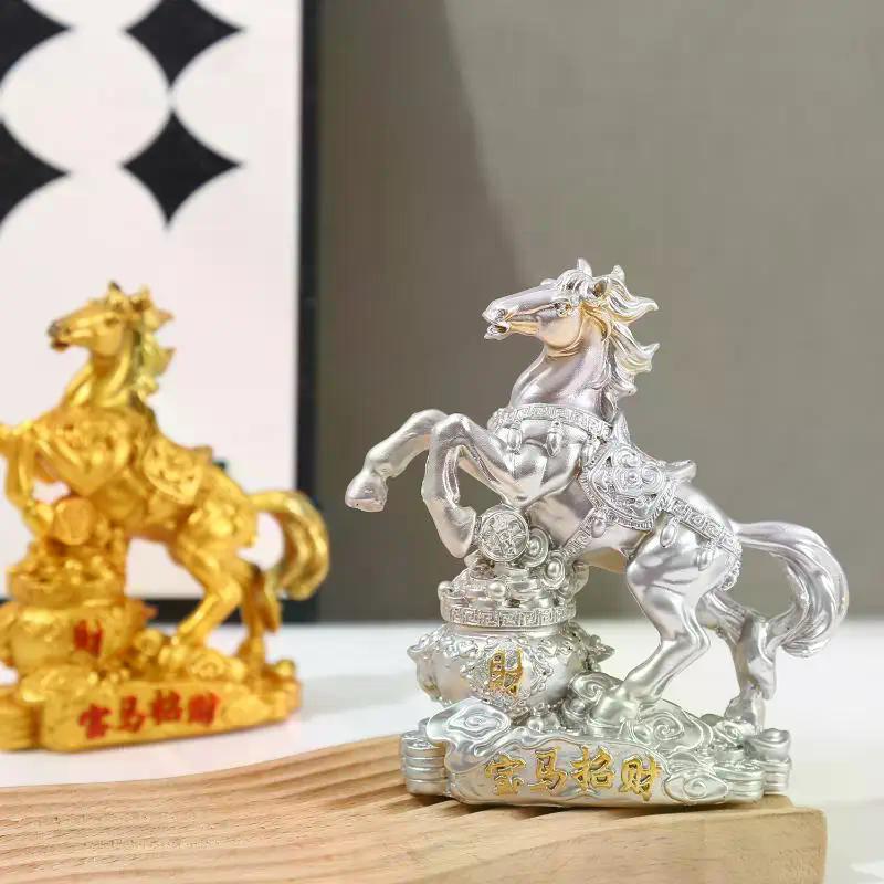 Horse Statue 2026 Year Of The Horse Feng Shui Zodiac Animal Sculpture Fortune Wealth Ornament For Desktop Bookshelf Decorative