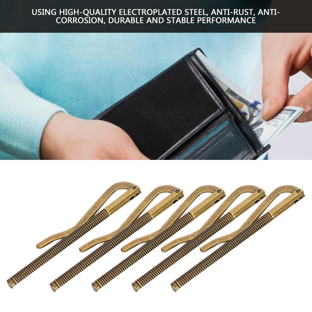5Pcs Money Cash Clip Electroplated Steel High Hardness Spring 85mm for Leather Wallet