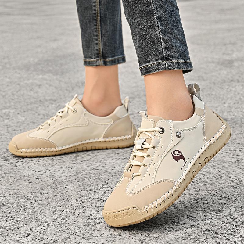 Große Größe 43 Handgefertigte Spaltleder Freizeitschuhe Damen Loafer Bequemer Fahrschuh Mokassins Damen Flache Schuhe