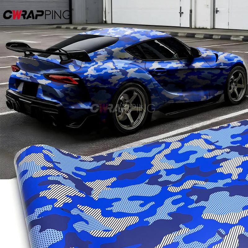 Camo Vinyl Wrap Supplies Car Tint Motorcycle Stickers Camouflage Film Off-Road Blue Jeep Auto Outdoor Accessories Body Covering