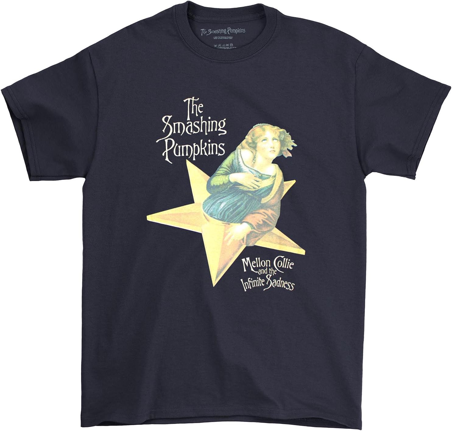 Men s Smashing Pumpkins Mellon Collie Slim Fit T-Shirt Navy Unisex T-Shirt L