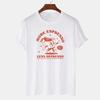 Baumwolle Damen T-Shirts Mehr Espresso 90er Retro Druck T-Shirts Bequem Weich O-Ausschnitt Locker Kurzarm Damenkleidung