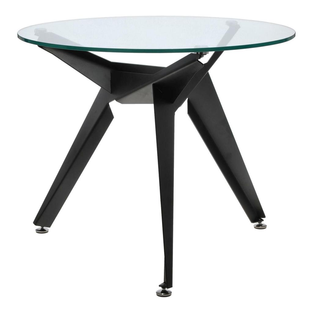 Troy Table Glass Tabletop Round 90 Cm Transparent/Black