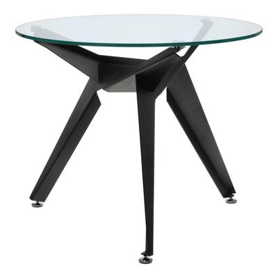 Troy Table Glass Tabletop Round 90 Cm Transparent/Black