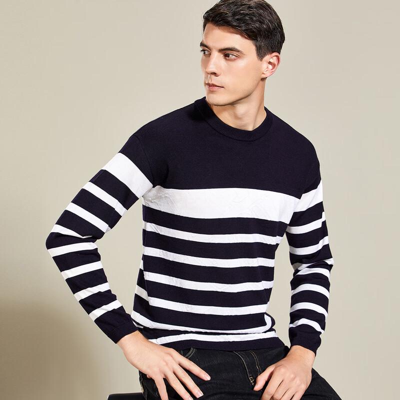 

Antonio Men s Merino Wool Blend Striped Jacquard Sweater XL /52