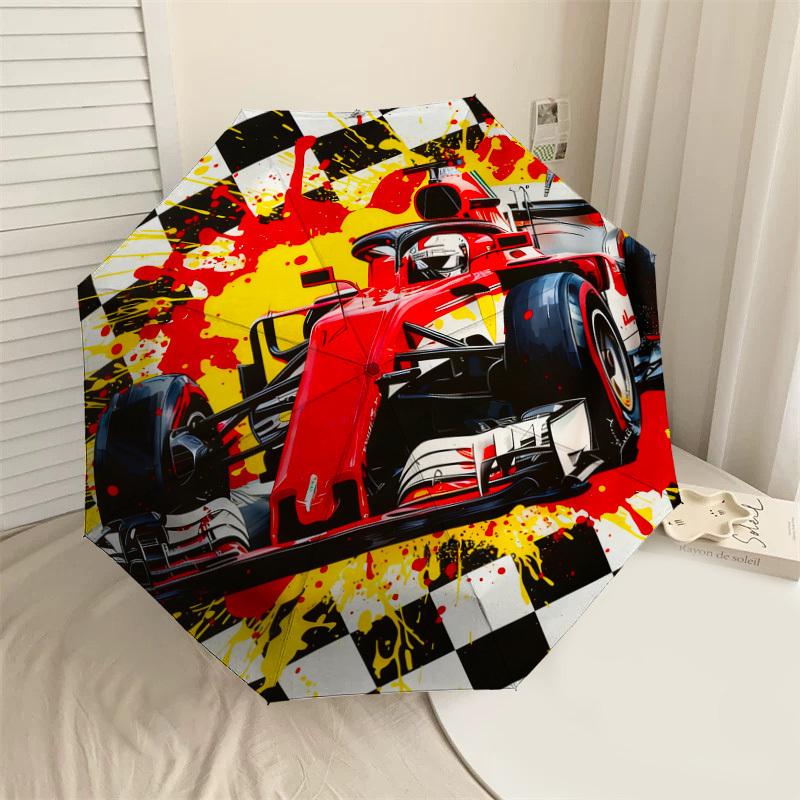 1pc Formula 1 Race Car Pattern Umbrella Design Automatic Opening and Closing Umbrella, High-quality Travel Umbrella,  C1128122