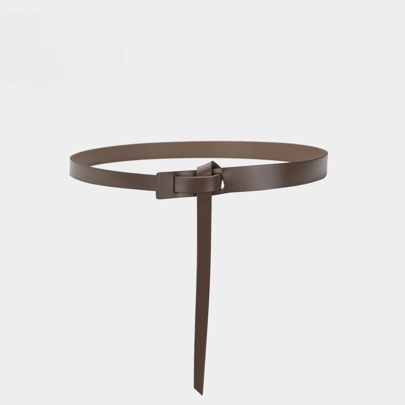 Ремень из натуральной кожи Женский модный и универсальный ремень из коровьей кожи Маленький костюм Свитер с платьем Пальто Поясной ремень 110cm