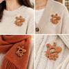 2pcs Multifunctional Wooden Brooch Pin Creative Design Animal Brooch Pin  For Sweaters