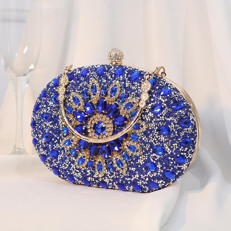 Pochette da Sera in PU con Decorazioni di Diamanti per Eventi Formali e Serate