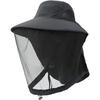 Anti-Mosquito Mesh Bucket Hat: Mosquito Netting Face Cover UV Protection - Fishing Cap with Shawl for Outdoor Camping and Midge Protection
