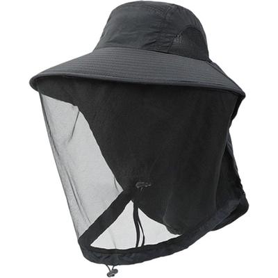 Anti-Mosquito Mesh Bucket Hat: Mosquito Netting Face Cover UV Protection - Fishing Cap with Shawl for Outdoor Camping and Midge Protection