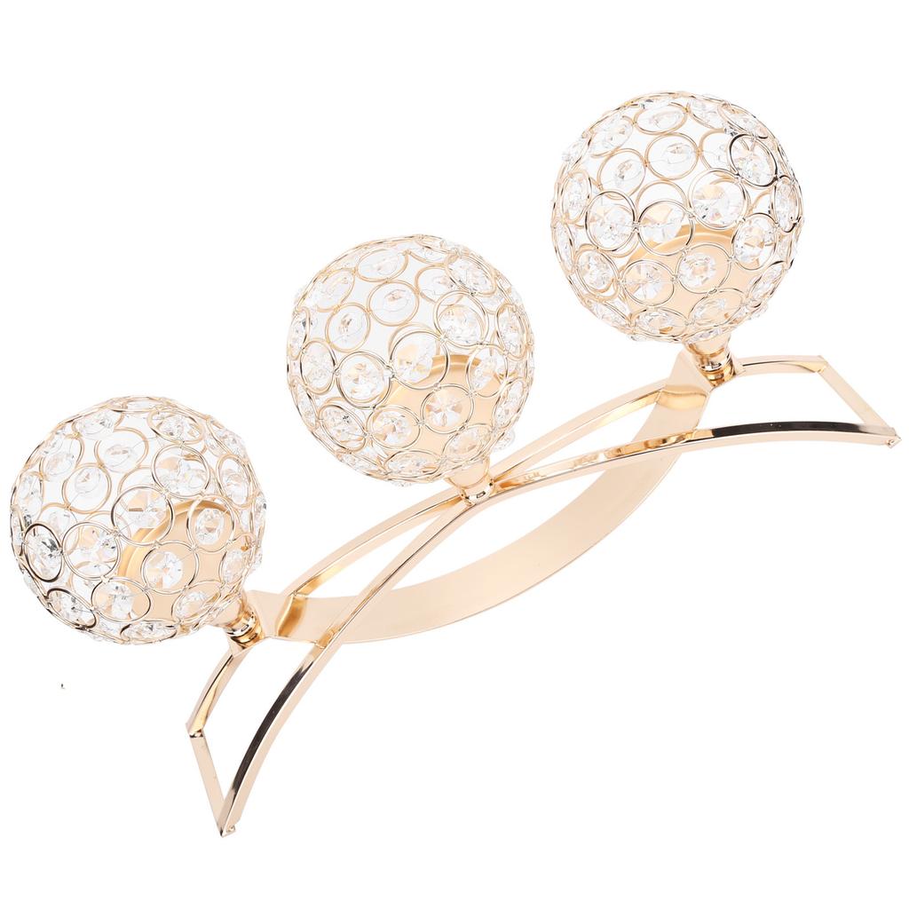 Candelabro di Cristallo Portacandele Dorati Ornamenti per Decorazioni da Tavolo per Casa Festa