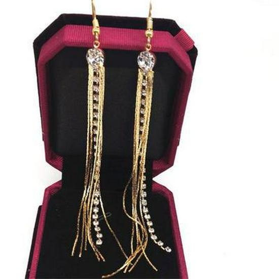 Pearl & Zircon Tassel Earrings