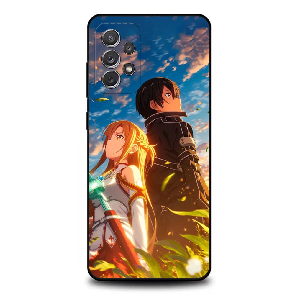Sword Art Online SAO Kirigaya Phone Case For Samsung S25,S24,S21,S22,S23,S30,Ultra,S20,Plus,Fe,Lite,Note,10,9,5G Black Cover