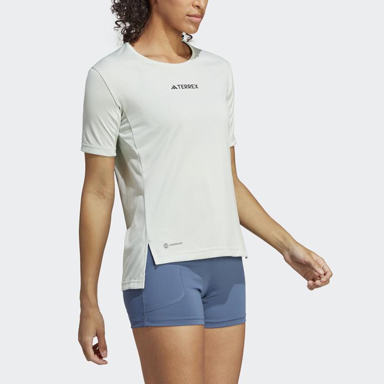 Adidas Terrex Multi Solid Logo Casual Crew Neck Short Sleeve T-Shirt Women Tops Green HM4042