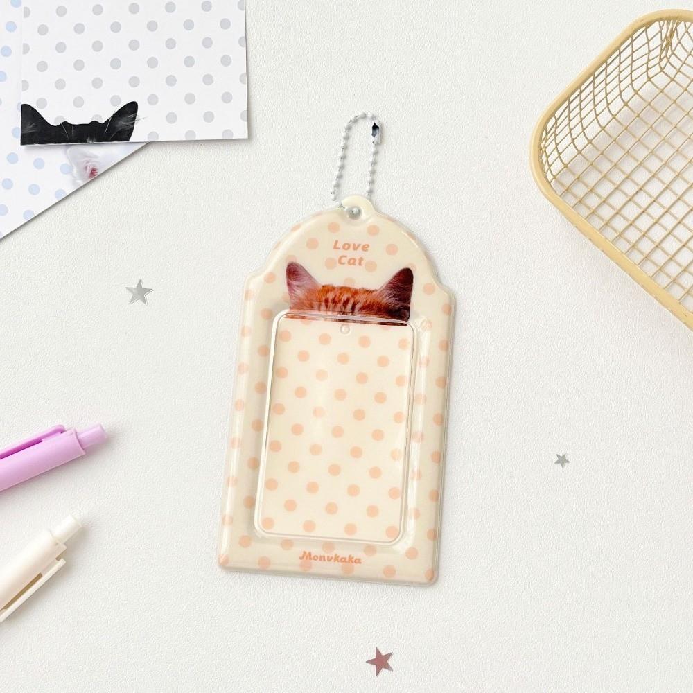 Portafoto in PVC Resistente con Catena Design Pois Proteggi Carte Stampa Orecchie Animali Custodia per Carte Kpop 3 pollici