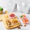 Double Compartment Condiment Container with Lids And Spoon Leakproof Sauce Box Reusable Transparent Seasoning Containers for Kitchen Cafe Restaurant
