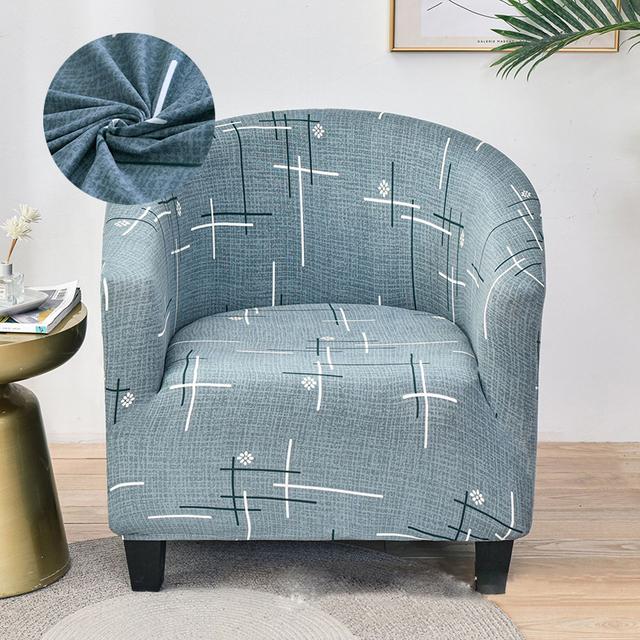 Levivel Club Chair Slipcover Stretch Armchair Printed Tub Chair Cover Living Sofa Cover Spandex Couch Cover Designed For Bar Counter Family Room