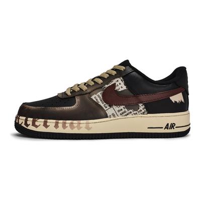 Кроссовки Nike Air Force 1 для скейтбординга, унисекс, низкие, Черный/Красный/Коричневый CW2288-001(Team80-SBOX)