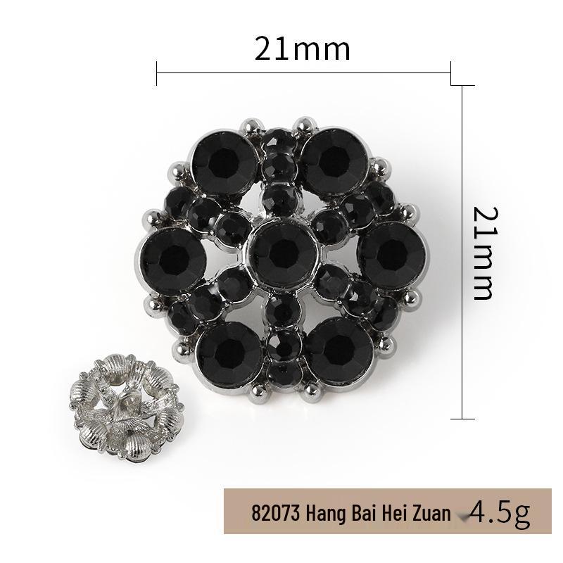 Luxury Rhinestone Metal Retro Buttons - Colorful Hollow Diamond Design with Alloy Base, Decorative Accessories