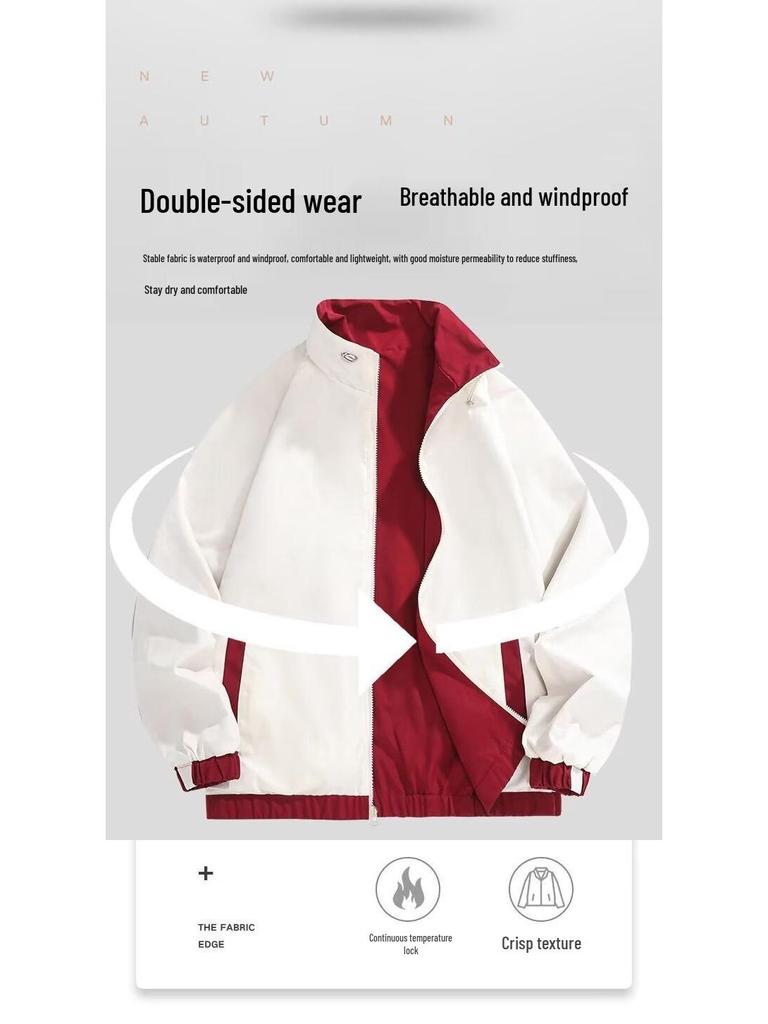 Herren Wende-Windjacke mit Stehkragen für Herbst/Winter 2025