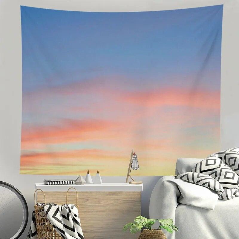 Tapestry Beautiful Small Fresh Blue Sky and White Clouds Background Room Living Room Personalized Home Decoration Hanging Cloth